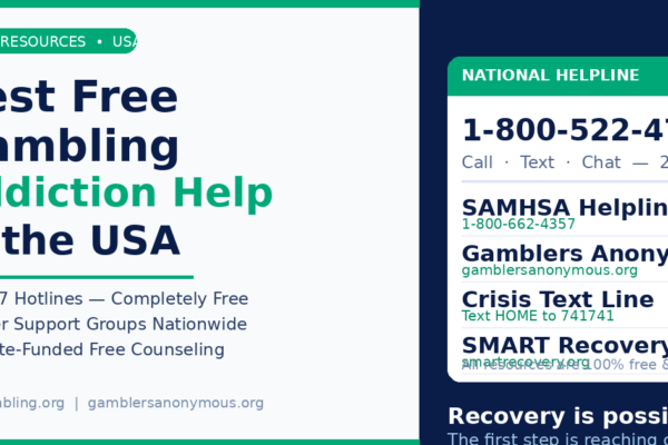 Gambling addiction help USA — free hotlines, support groups, and counseling resources guide