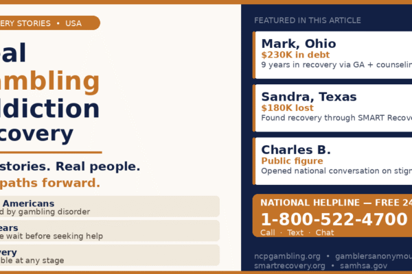Gambling addiction recovery stories USA — real journeys of hope and rebuilding from Americans