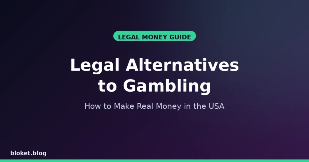 Legal alternatives to gambling guide cover with bold title on navy-purple gradient