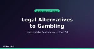 Legal alternatives to gambling guide cover with bold title on navy-purple gradient