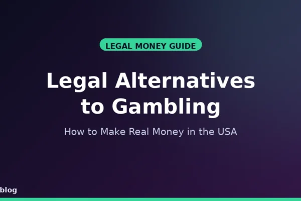 Legal alternatives to gambling guide cover with bold title on navy-purple gradient