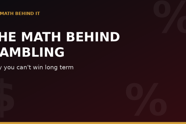 "Math behind gambling illustration showing house edge and odds symbols"
