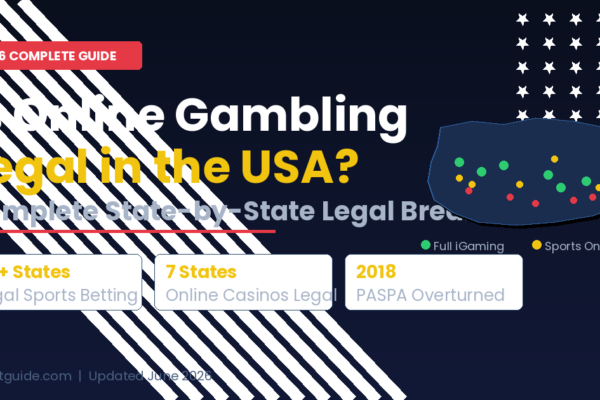 Online gambling legal USA state guide showing licensed states map 2026